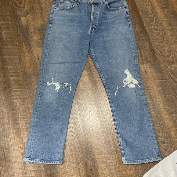 NWOT AGOLDE VINTAGE INSPIRED DISTRESSED HI RISE JEANS WITH STRETCH SZ 30 - Picture 9 of 14